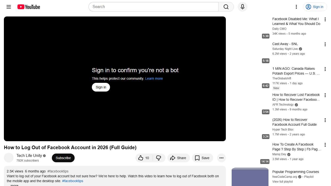 How to Log Out of Facebook Account in 2026 (Full Guide) - YouTube